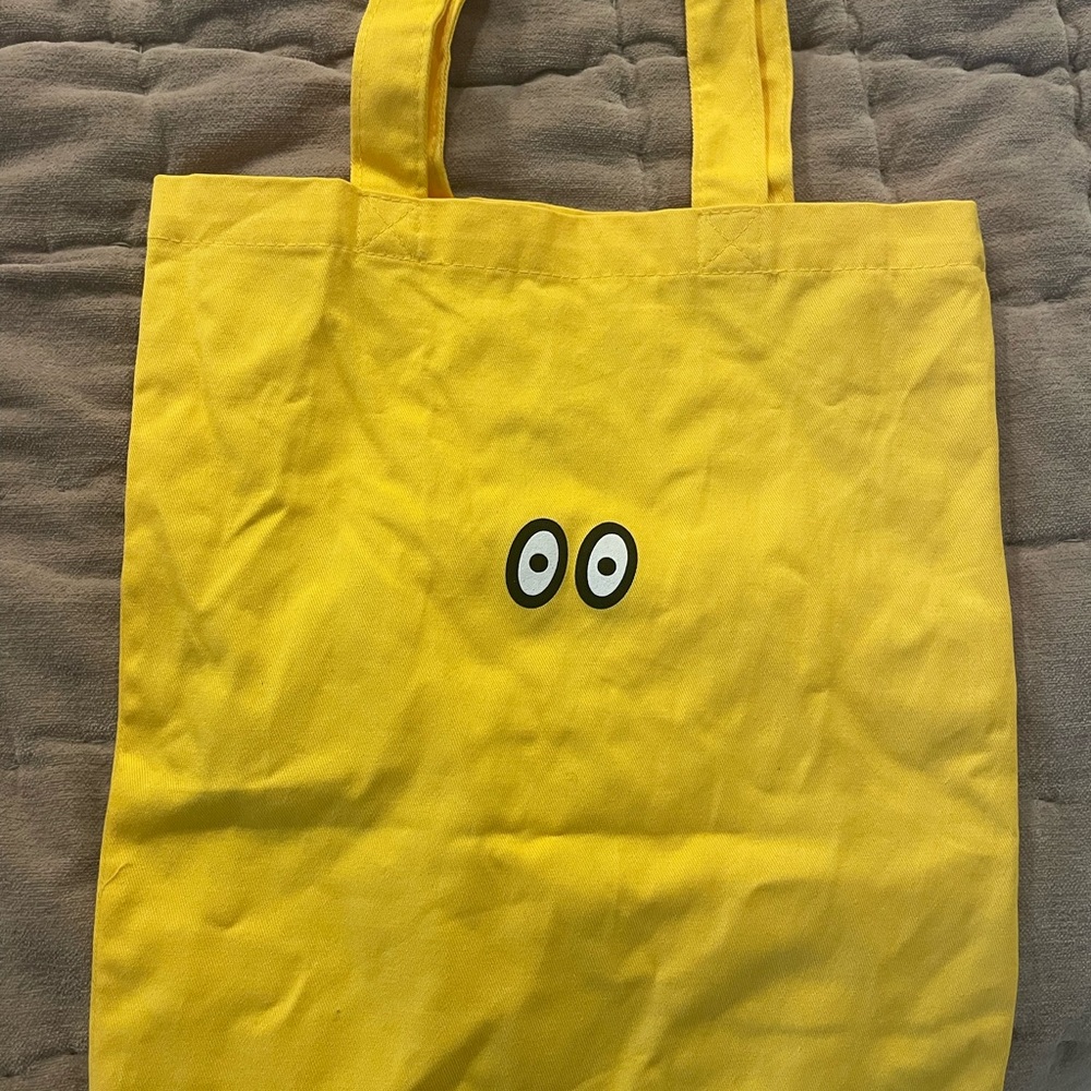Charlotte Stone Yellow Tote Bag with Eye Design
